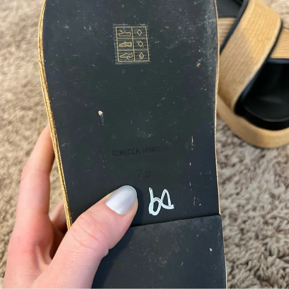 Rebecca Minkoff Black and Tan Platform Sandals